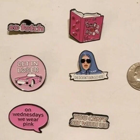 Mean Girls 6-Piece Enamel Pin Set - Iconic Movie Quotes & Characters Collection - Picture 3 of 4